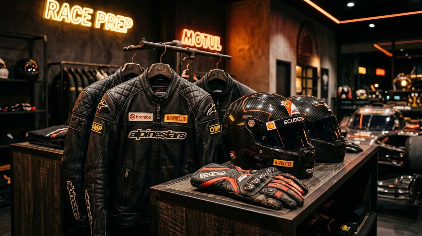 Premium Racing Jackets and Helmets Showroom